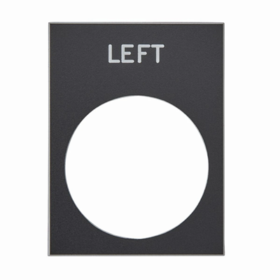 Harmony XAC Label 30x40mm black with LEFT marking