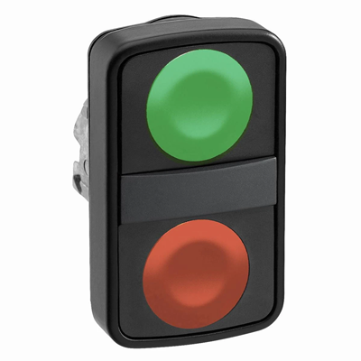 Harmony XB4 2-gang push-button Ø22 green/red spring return without marking