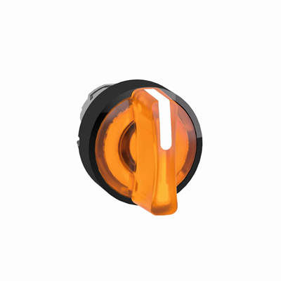 Harmony XB4 3-position switch Ø22 orange self-resetting LED round metal