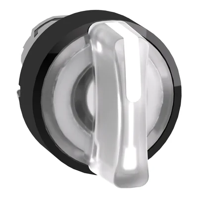Harmony XB4 3polohový přepínač Ø22 bílá samovratná LED kruhová kovová