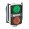 Harmony XB4 Bouton métal double tête plate vert/rouge