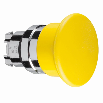 Harmony XB4 Cabeza de botón tipo seta Ø40 amarillo con retorno automático, metal