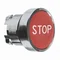Harmony XB4 Červená plochá kovová knoflíková hlava s označením