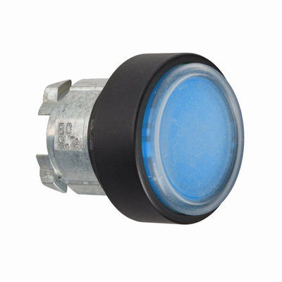 Harmony XB4 Covered pushbutton Ø22 blue self-return without illumination round metal