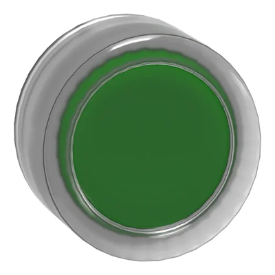 Harmony XB4 Covered pushbutton Ø22 green self-return without illumination round metal
