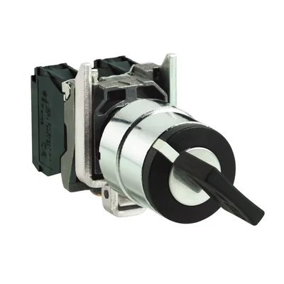 Harmony XB4 Czarny przełącznik wyboru 458A Ø22 2 pozycyjny ryglowany 1NO 600 V