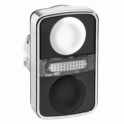 Harmony XB4 Drive for a flat white/black double-gear pushbutton metal LED