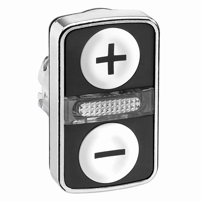 Harmony XB4 Drive for a two-button pushbutton flat white self-resetting metal LED