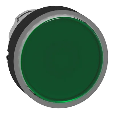 Harmony XB4 Flat pushbutton Ø22 green LED self-returning round metal