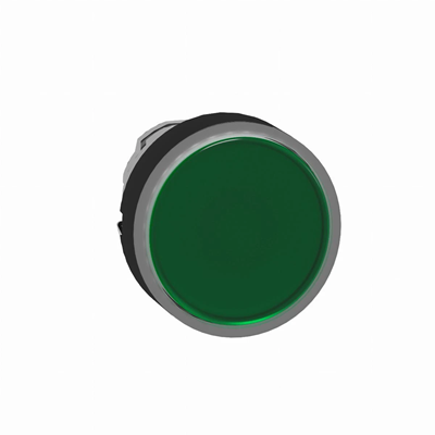 Harmony XB4 Flat pushbutton Ø22 green LED self-returning round metal