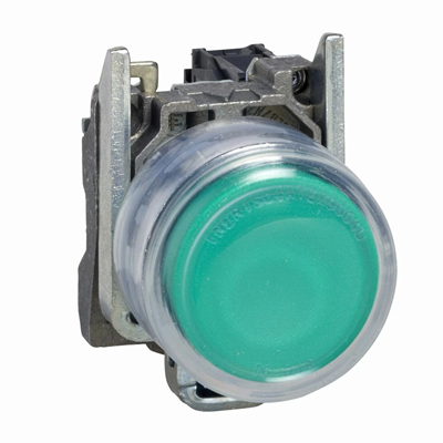 Harmony XB4 Hooded button green without marking LED 22 24V metal