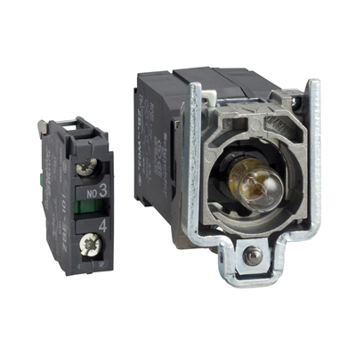 Harmony XB4 Korpus przycisku ze stykami Biały 220-240VAC Żarówka Transformator BA 9 1 NO