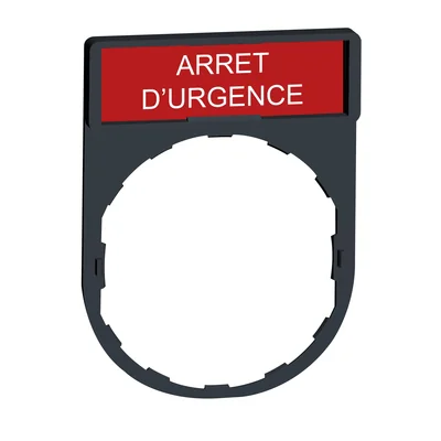 Harmony XB4 Marco de montaje de etiquetas 30x40mm rojo con etiqueta 8x27mm ARRET D'URGENCE