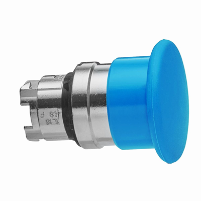 Harmony XB4 Mushroom pushbutton actuator Ø40 blue metal spring return