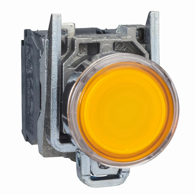 Harmony XB4 Orange flat button with 250V bulb