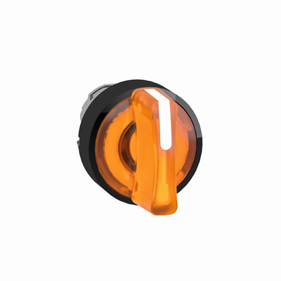 Harmony XB4 Przełącznik 3 pozycyjny Ø22 pomarańczowy samopowrotny LED okrągły metalowy