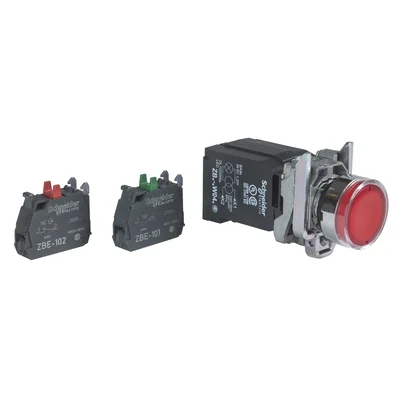 Harmony XB4 Przycisk płaski czerwony żarówka 220/240V transformator metalowy