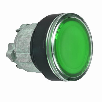 Harmony XB4 Przycisk płaski Ø22 zielony samopowrotny LED okrągły metalowy
