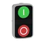 Harmony XB4 Pulsante doppio testa piatta verde/rosso con molla in metallo