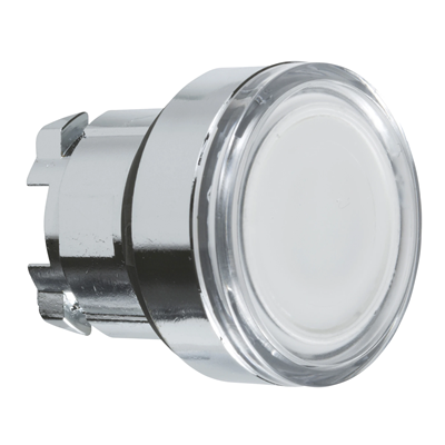 Harmony XB4 Push button head protruding with automatic return LED BA9a white metal