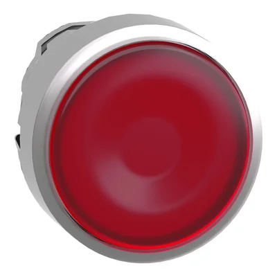 Harmony XB4 Roter flacher Metallknopfkopf mit der Möglichkeit, eine Legende einzufügen