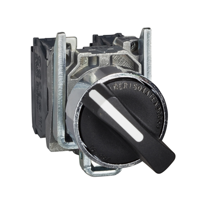 Harmony XB4 Switch 3 positions noir 455 touche retour au centre