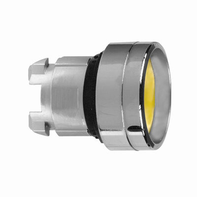 Harmony XB4 Yellow push-button recessed, non-illuminated, metal without marking