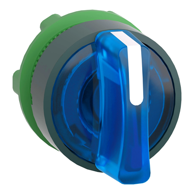 Harmony XB5 3-Positionen-Auto-Return-Schalterkopf, LED, blauer Kunststoff