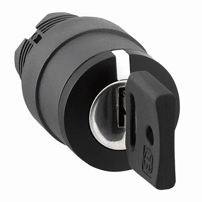 Harmony XB5 3 way switch actuator with key no. 455 black plastic