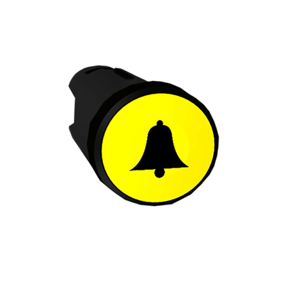 Harmony XB5 Flat push button head yellow with bell symbol plastic