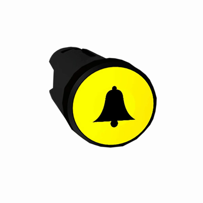 Harmony XB5 Główka przycisku płaskiego z samopowrotem żółta z symbolem dzwonka plastikowa