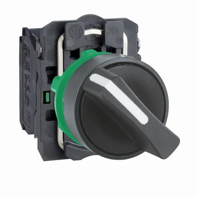 Harmony XB5 Kompletny przełącznik Krótka rączka Czarny Stabilny 2 pozycje 1 NO Plastikowy