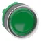 Harmony XB5 Testa piatta con LED con ritorno automatico, con cappuccio, plastica verde