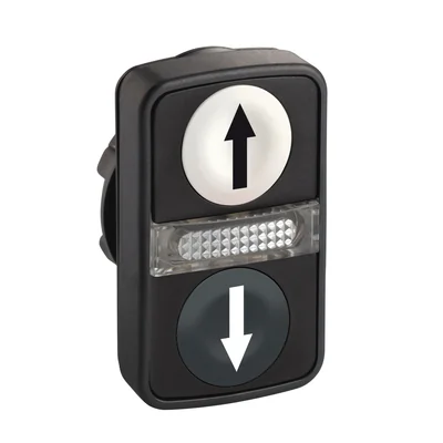 Harmony XB5 Tête du bouton-poussoir double plat/plat à LED à rappel par ressort, plastique