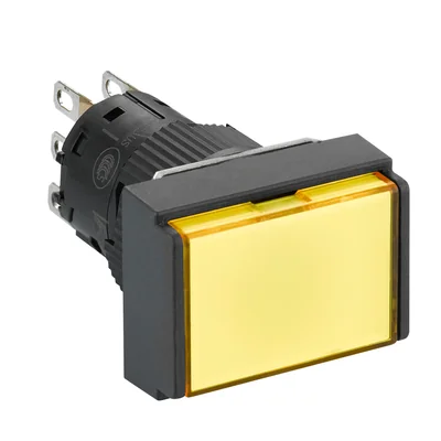 Harmony XB6 Bouton Lumineux Jaune Plat 1 INV 24VDC Rectangulaire Plastique