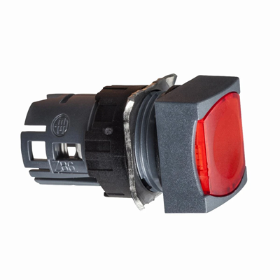 Harmony XB6 Bouton-poussoir plat rouge auto-retour LED plastique carré