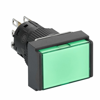 Harmony XB6 Button Illuminated Green Flat 1 CO 24VDC Rectangular Plastic