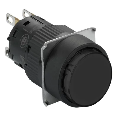 Harmony XB6 Kompletny przycisk Czarny Płaski 1 CO Złącze Faston 16mm Plastikowy