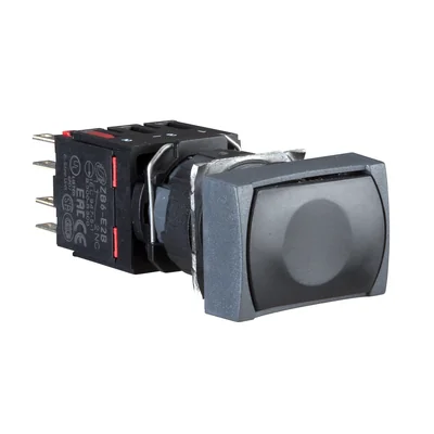 Harmony XB6 Kompletny przycisk Czarny Płaski 1 NC Prostokątny Faston 16mm Plastikowy