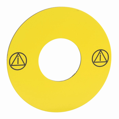 Harmony XB6 Label for emergency button yellow without marking