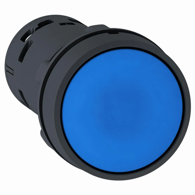 Harmony XB7 Flat blue pushbutton with automatic return without marking