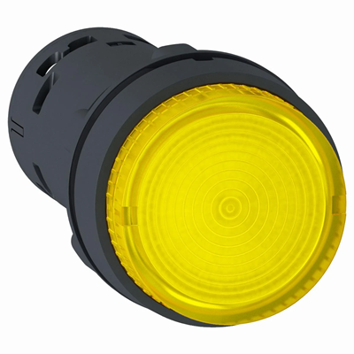 Harmony XB7 Pulsador amarillo con retorno automático sin marcado LED 24V