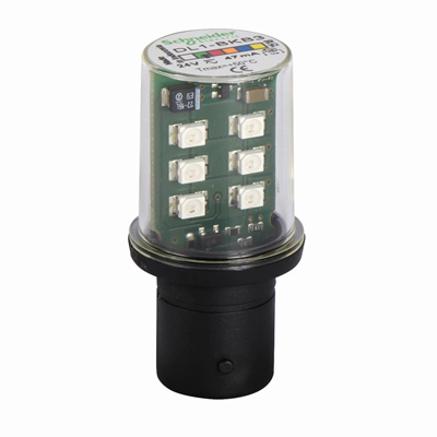 Harmony XVB LED verde intermitente BA 15d 24VAC/DC