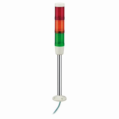 Harmony XVM Columna luminosa con zumbador Ø45, LED continuo tricolor 24VAC/DC, montaje horizontal