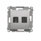 HDMI + RJ45 computer socket category 6 metallic silver matt