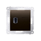 HDMI socket (module) bronze matt metallic