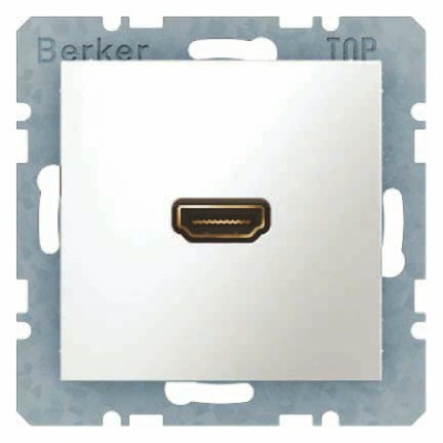 HDMI socket with 90 degree connection cream gloss