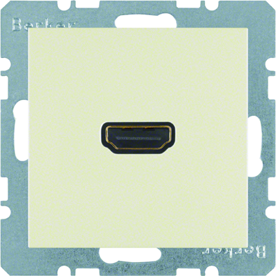 HDMI socket with 90 degree connection cream gloss