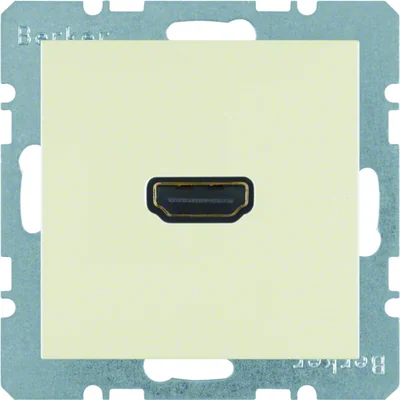 HDMI socket with 90 degree connection cream gloss