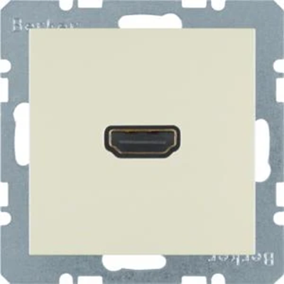 HDMI socket with 90 degree connection cream gloss